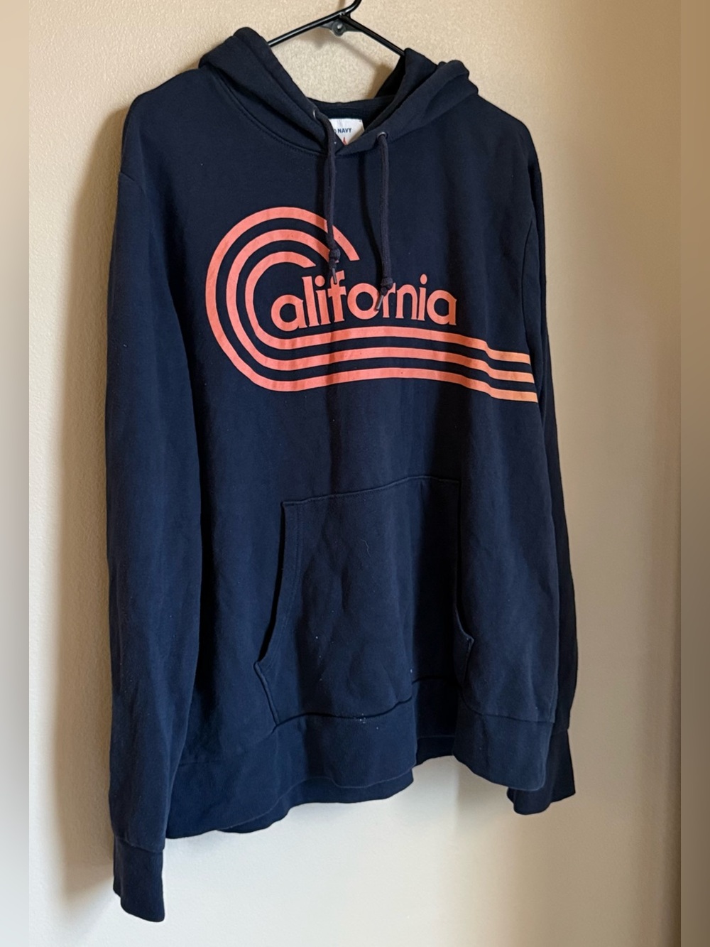 Old Navy California Graphic Pullover Hoodie Navy Blue Size XL